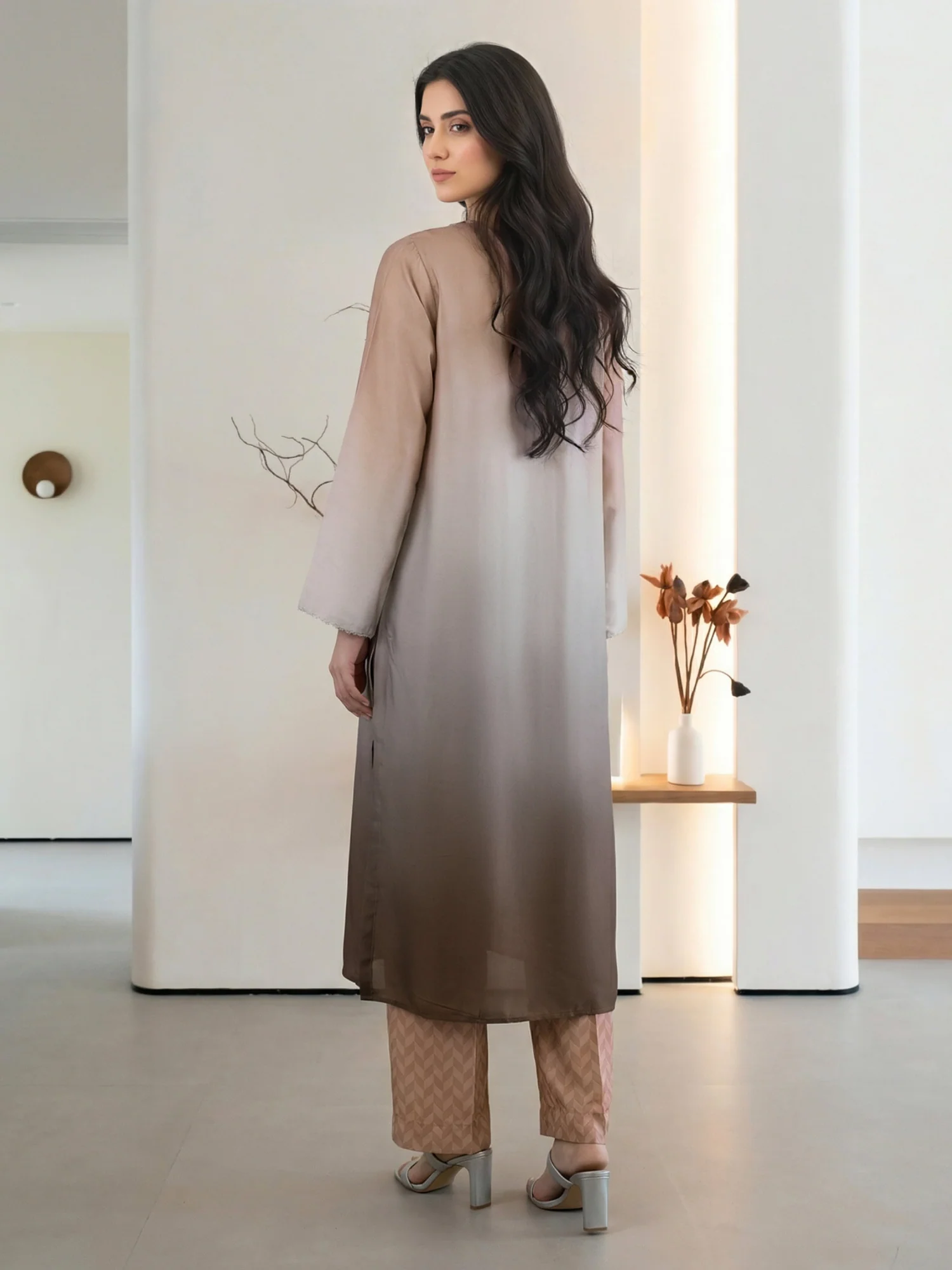 2 Piece Silk Suit (Pret) - Image 3