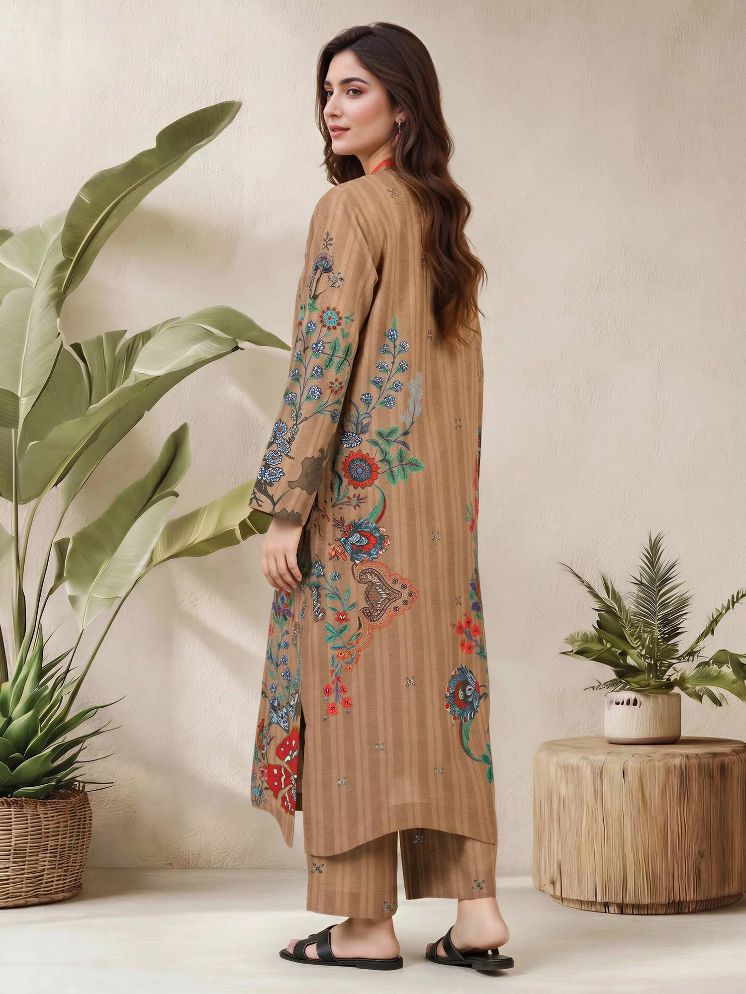 2 Piece Viscose Cotton Suit (Pret) - Image 3