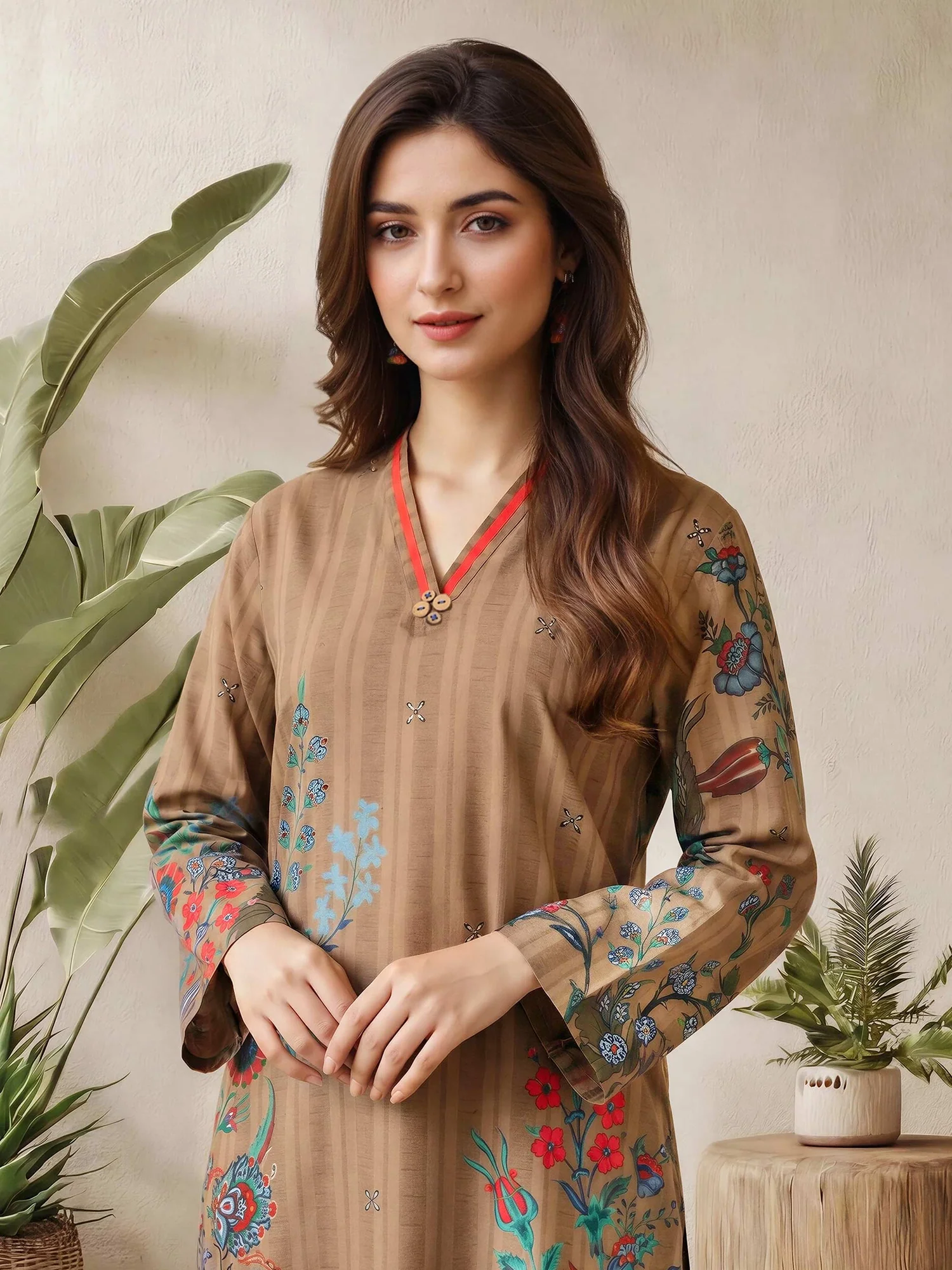 2 Piece Viscose Cotton Suit (Pret) - Image 4