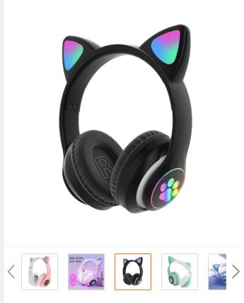 Cat Headphone / P47 Ear Wireless Bluetooth Headphones - Glowing LED Light-Up Foldable Headset for Kids and Adults - Image 3