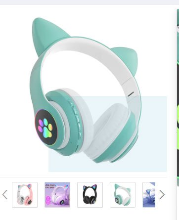 Cat Headphone / P47 Ear Wireless Bluetooth Headphones – Glowing LED Light-Up Foldable Headset for Kids and Adults